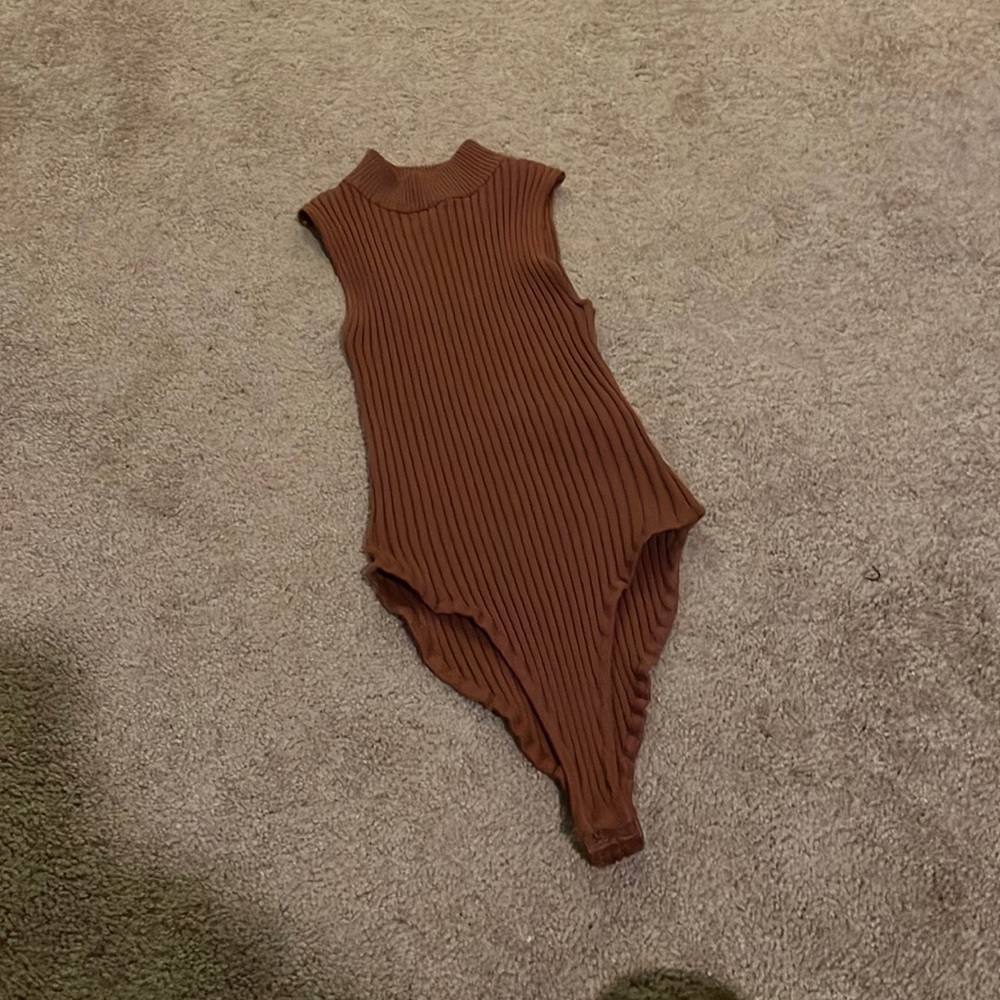 Ribbed turtleneck bodysuit